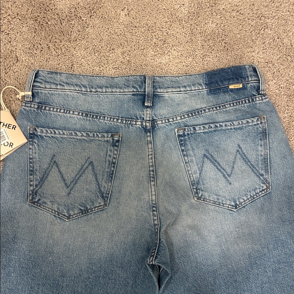 MOTHER Light Blue Straight Leg Jeans - Picture 7 of 8